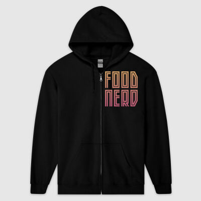 Food Nerd – Peachy  - Zip Hooded Sweatshirt (Same Day) Thumbnail