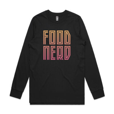 Food Nerd – Peachy  - Base Longsleeve Tee (Same Day) Thumbnail