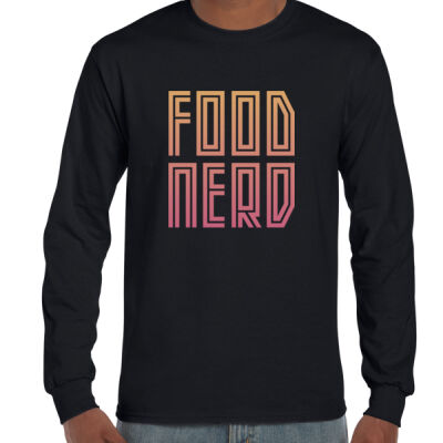 Food Nerd – Peachy  - Ultra Cotton Mens Longsleeve Tee (Same Day) Thumbnail