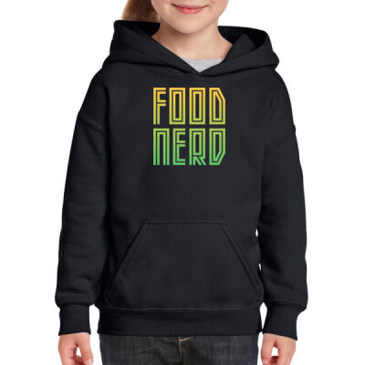 Food Nerd – Pine Lime - Gildan Youth Hooded Sweatshirt (Same Day) Thumbnail